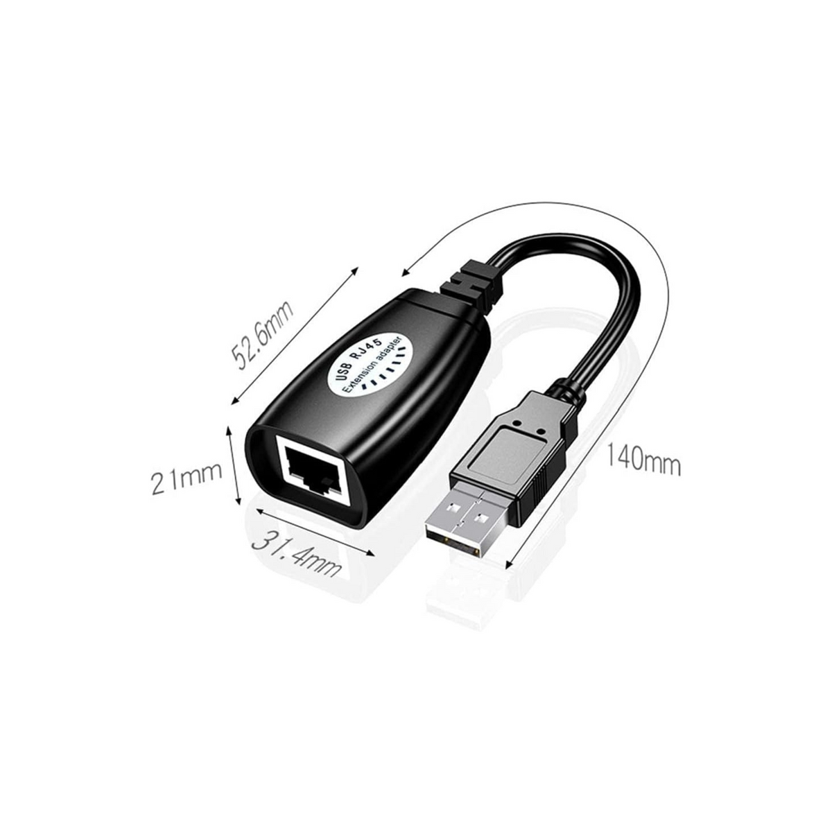 Excefore USB Extender Over RJ45 Cat 6/5/5e Adapter, RJ45 Ethernet Splitter to USB Extension UP to 50m/164ft, Compatible with Computers, Mobile Phones, Mice, Keyboards, U Disks, Printers, Cameras