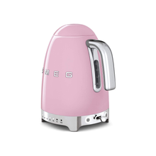 Smeg Klf04PkUK, 50'S Retro Style Kettle, 7 Temperature Settings, 1.7 L Capacity With Water Level Indicator, 360 Swivel Base, Anti-Slip Feet, Soft Opening Lid, Stainless Steel, Pink, 1 Year Warranty