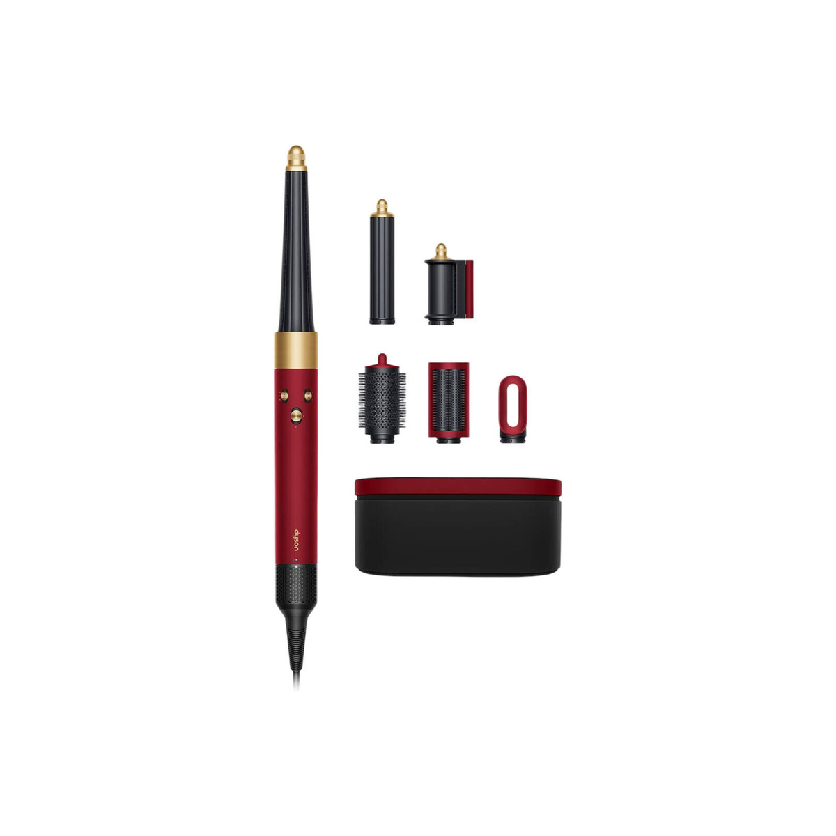 Dyson Airwrap i.d.™ Multi-styler And Dryer Straight+Wavy Hair, Advanced Smart Hair Dryer, 1300W Styler, Bluetooth, 3 Heat Settings, Red Velvet/ Gold | HS08 Red IN Spec