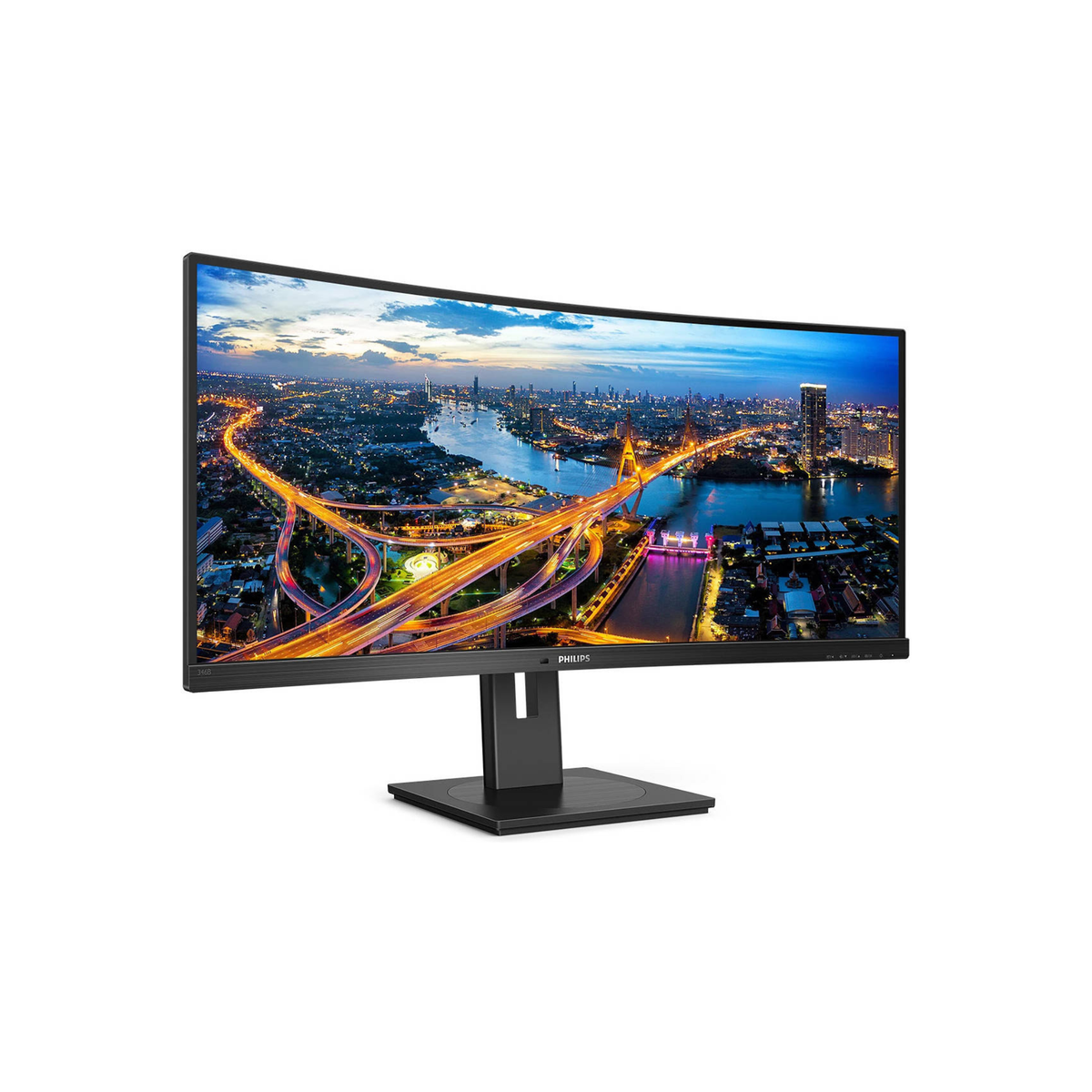 Philips B Line Series Curved Monitor, 34" VA Display, WQHD Resolution, 100Hz Refresh Rate, 4ms (GtG) Response Time, 1500R Curvature, SmartImage, Flicker-Free, Black | 345B1C