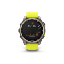 GARMIN FENIX 8-47 MM, SOLAR, SAPPHIRE TITANIUM WITH AMPYELLOW/GRAPHITE SILICONE BAND