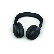 Jabra Evolve2 75 Wireless PC Headset with Charging Dock and 8-Mic Technology - Dual Foam Stereo Headphones with Advanced Active Noise Cancellation, USB-C Bluetooth Adapter and MS Compatibility - Black