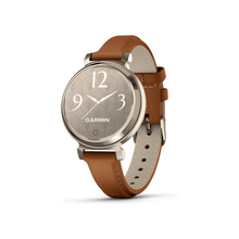 GARMIN LILY 2 CREAM GOLD CASE WITH TAN LEATHER BAND