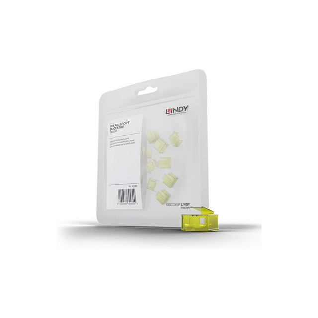 LINDY 20 x RJ-45 Port Blockers without Key - Yellow LINDY