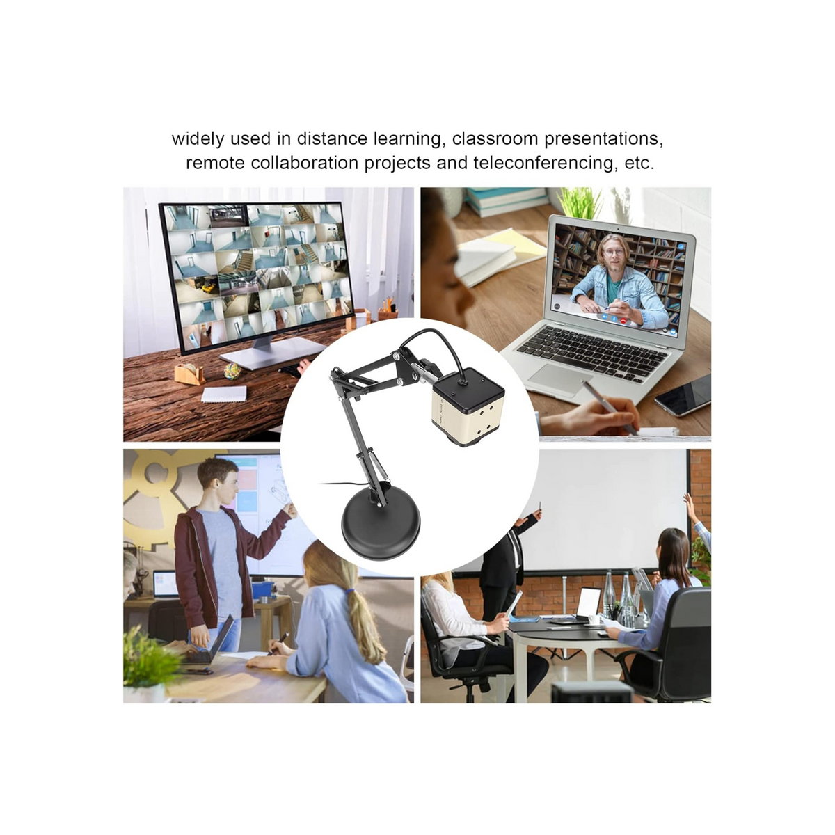 Dpofirs 8MP Document Camera, Auto Focusing Overhead Projector, A3 Size 15fps 3264x2448p, USB2.0 Book Scanner for Teachers, Document Projector for Live Demo Distance Education