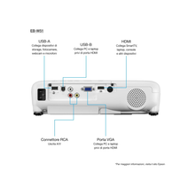 Epson EB-W51 3LCD, 4000 Lumens, 320 Inch Display, WXGA Projector - White
