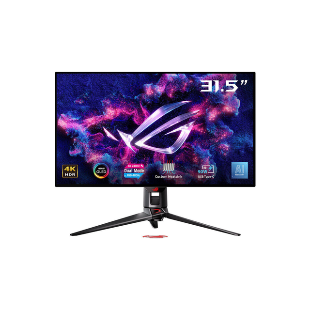 ASUS ROG PG32UCDP Swift OLED Gaming Monitor, 32" 4K UHD WOLED Display, 240Hz Refresh Rate, 0.03ms (GtG) Response Time, G-Sync & AMD FreeSync Premium Pro Technology, 1073.7M Display Colors | PG32UCDP