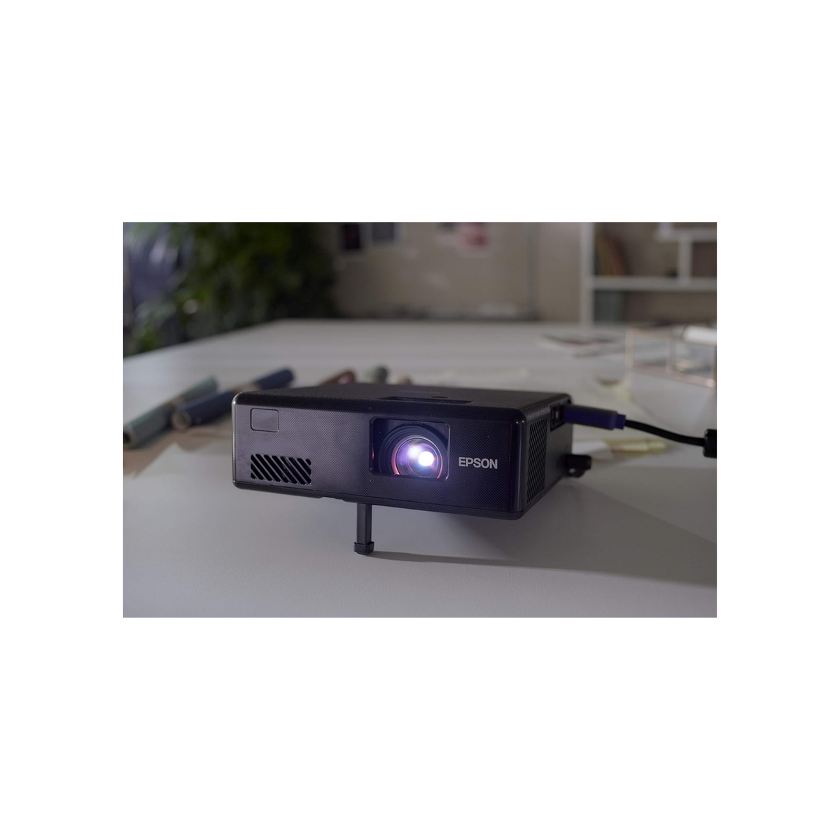 Epson EF-11 3LCD, Full HD, Laser, 1,000 Lumens, 150 Inch Display, Wi-Fi, Portable Projector - Black