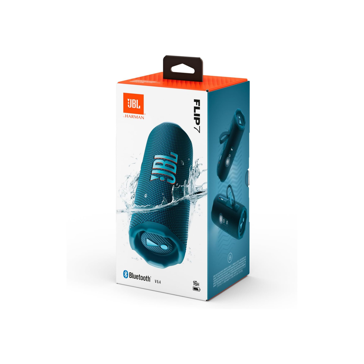 JBL Flip 7 - JBL Pro Sound with AI Sound Boost, up to 16 hours of playtime, multi-speaker connection via Auracast, and waterproof, dustproof, drop-proof design for all adventures – Blue.