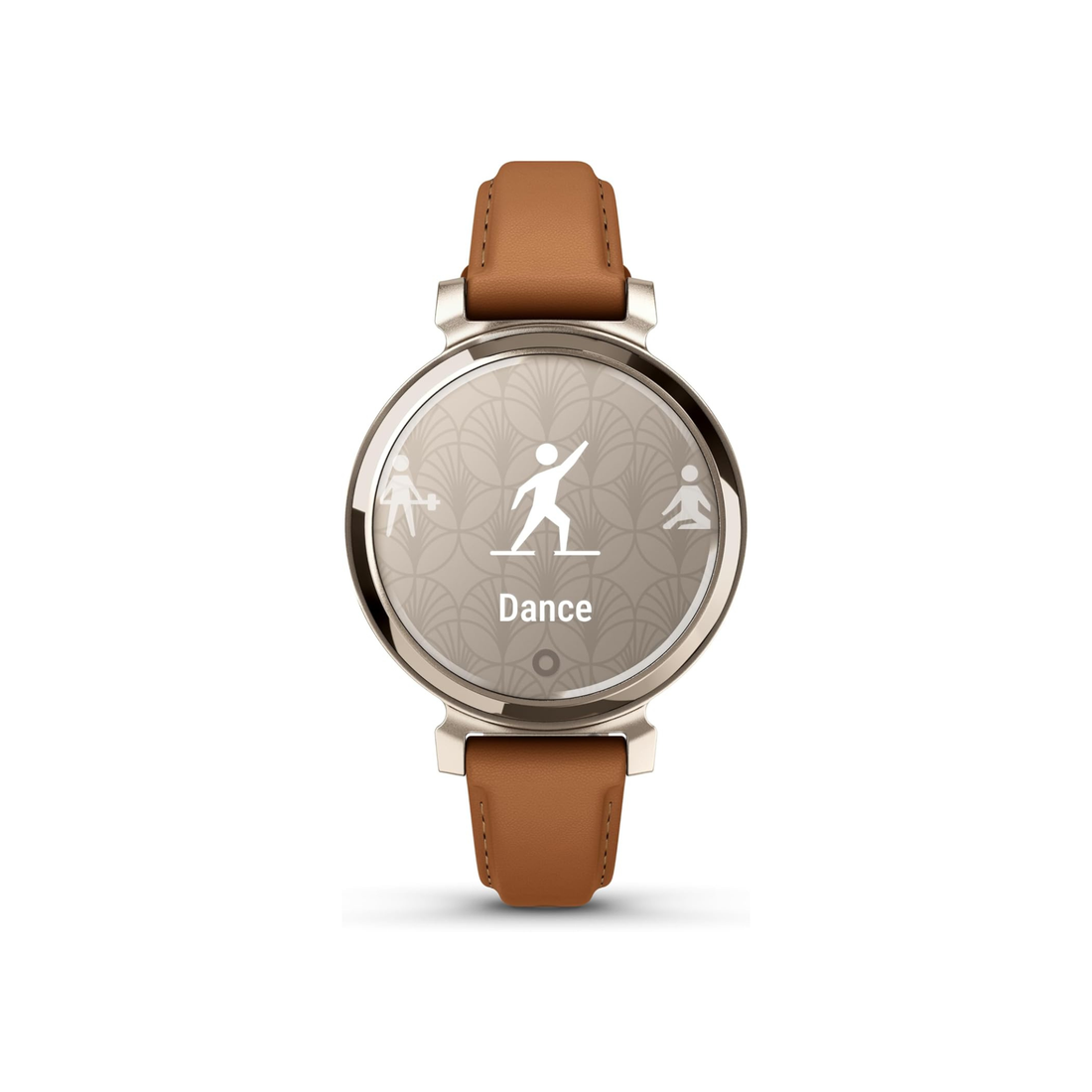 GARMIN LILY 2 CREAM GOLD CASE WITH TAN LEATHER BAND