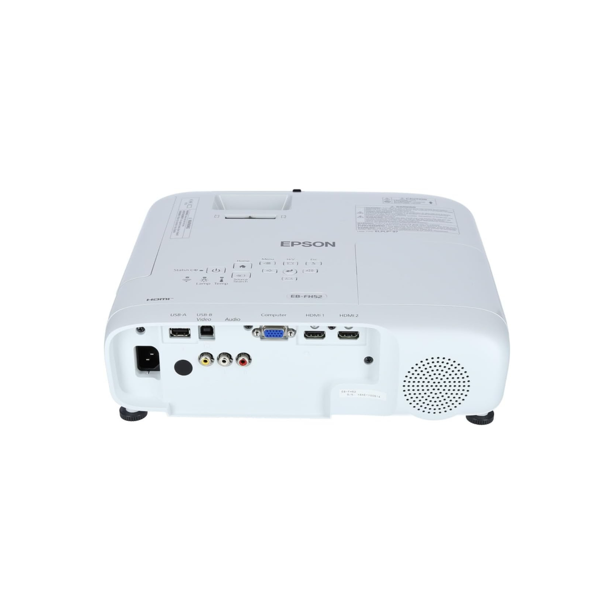 Epson EB-FH52 3LCD 4000 Lumens Full HD Portable Projector White HDMI USB