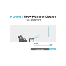 Optoma ML1080ST Ultra-Portable Short Throw Full HD Laser Projector, 1200 Lumens