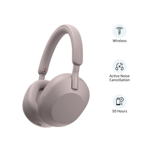 Sony WH-1000XM5 Industry Leading Noise Cancelling Wireless Headphones, Hi-Res Audio, Best Phone Call Quality, 30 Hours Battery Life, Wearing Detection, Alexa Voice Assistant, Multipoint - Pink