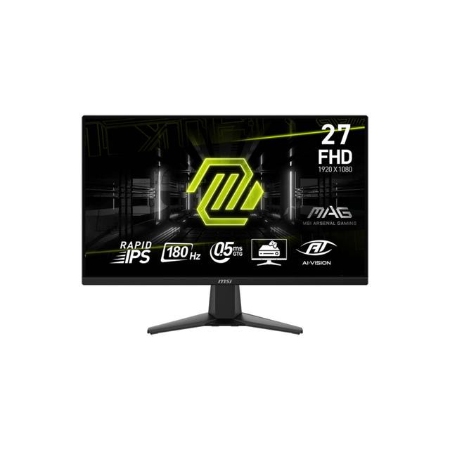 MSI MAG 275F Gaming Monitor, 27" Rapid IPS Display, FHD Resolution, 180Hz Refresh Rate, 0.5ms (GtG) Response Time, Adaptive Sync Technology, 1.07b Color Support, Anti-Flicker, Black | 9S6-3CE21M-009