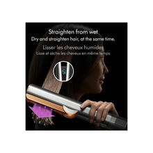 Dyson HT01 Airstrait Hair Straightner, 1600W, LCD Screen, Lock Feature, Auto-Pause, Wet To Dry Straightening With Air, Natural Straight Finish, Intelligent Heat Control, Nickel/Copper