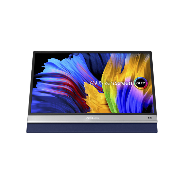 ASUS ZenScreen OLED MQ13AH 13.3" FHD Portable Monitor, 1ms Response Time, OLED, 100% DCI-P3, HDR-10, Proximity Sensor, Smart Case, USB-C, Mini HDMI, Silver | 90LM07EV-B01170