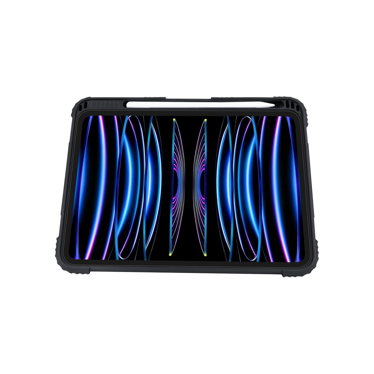 Max & Max Rugged Case For Apple Ipad 10.9" 10th Generation Drop Protection/Anti-Slip/Kids Friendly, Pencil Or Crayon Holder, Clear Transparent Back (Black)