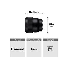 Sony SEL85F18 85mm F/1.8-22 Medium-Telephoto Fixed Prime Camera Lens, Black