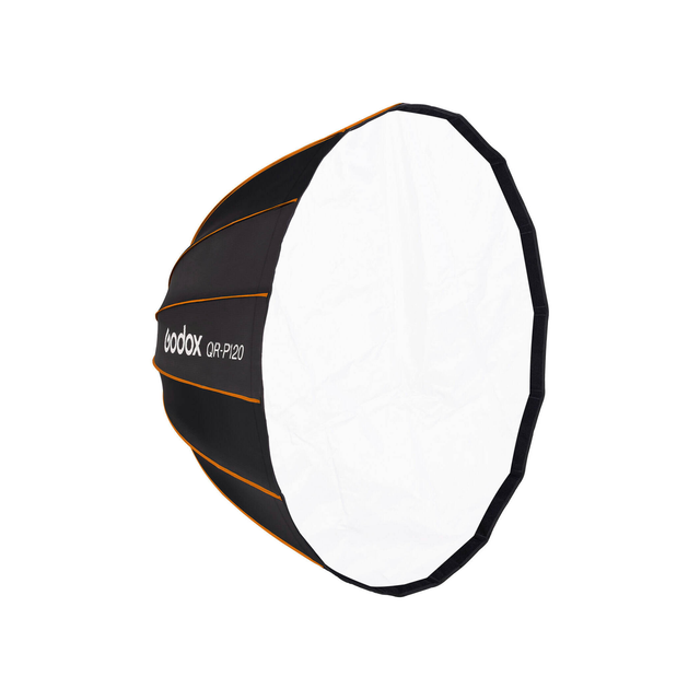 Godox P120 Quick Release Parabolic Softbox, 47.2"/120cm, Reduced Spill Light, Easy Feathering, Soft Light with an Edge of Crispness, Focused Light Offers Directional Control, Black | QR-P120