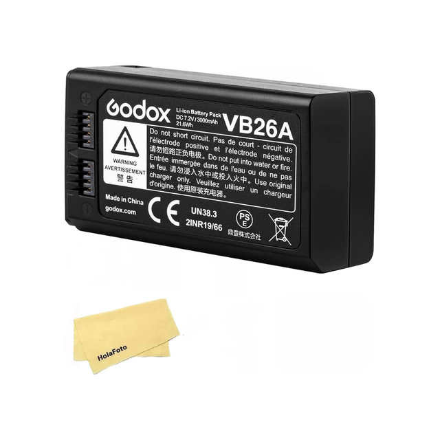 Godox VB26 Rechargeable Lithium-Ion Battery for V1 and V860III Flash Heads 2600mAh, Long-Lasting Power