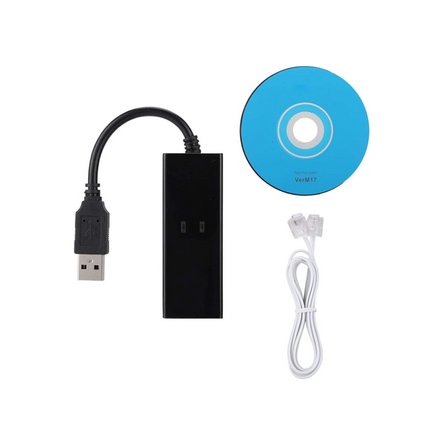Vipxyc Data Modem, USB 2.0 External Dial Up Voice Fax Data Modem Fit 56K Download Speeds Supports Caller ID for Win7 Win8 Win10 XP