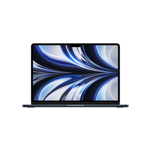 Apple MacBook Air 2022 laptop with M2 chip: 13.6-inch Liquid Retina display, 16GB RAM, 256GB SSD storage, backlit keyboard, 1080p FaceTime HD camera. Works with iPhone and iPad; Midnight