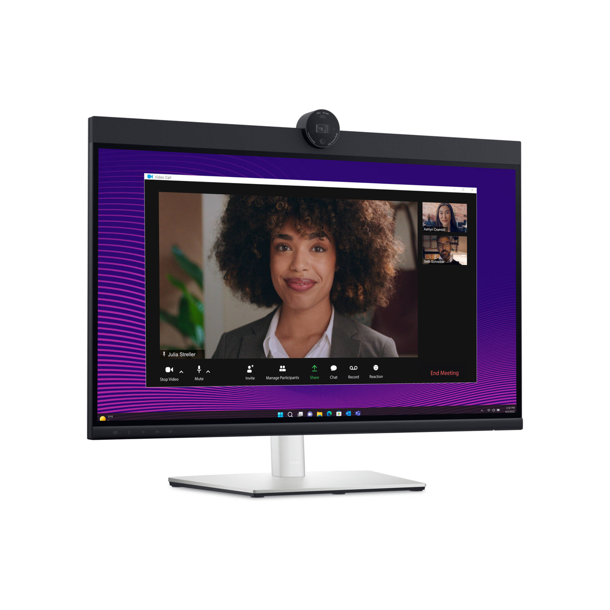 Dell P2724DEB Video Conferencing Monitor, 27" QHD IPS Display, 60Hz Refresh Rate, 5ms (Fast GtG) Response Time, Built-In Camera, Microphone, & Speaker, 16.7M Color Display, Black/White | P2724DEB