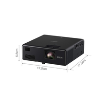 Epson EF-11 3LCD, Full HD, Laser, 1,000 Lumens, 150 Inch Display, Wi-Fi, Portable Projector - Black