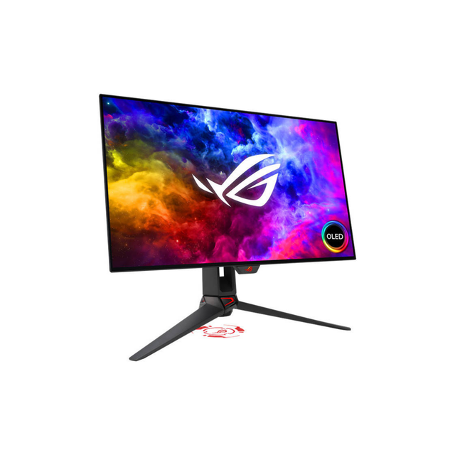 ASUS ROG Swift OLED PG27AQDM Gaming Monitor, 27" QHD 240Hz OLED Display, 0.03ms Response Time, 10 bit Colors, FreeSync Premium & G-SYNC , 2xHDMI V2, 1x DP 1.4, 2x USB 3.2 Gen 1 | 90LM08Q0-B01A70