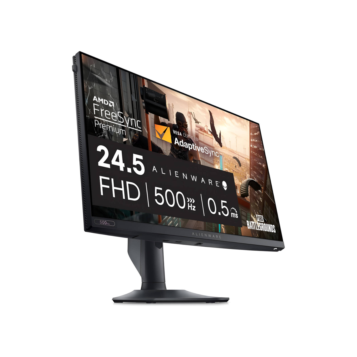 Dell Alienware AW2524HF Gaming Monitor, 24.5" FHD Fast IPS Display, Up to 500Hz Refresh Rate, 0.5ms (GtG Min) Response Time, AdaptiveSync & AMD FreeSync Premium Technology, Black | AW2524HF