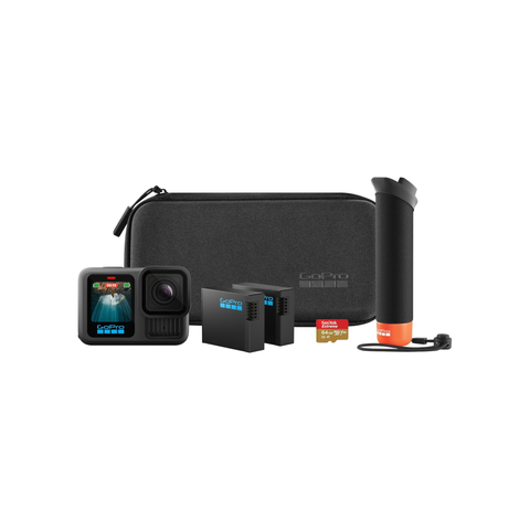 GoPro HERO13 Black Accessory Bundle - Includes The Handler, 2 Enduro Batteries, 2 Curved Adhesive Mounts, 64GB SanDisk MicroSD Card, and Carrying Case