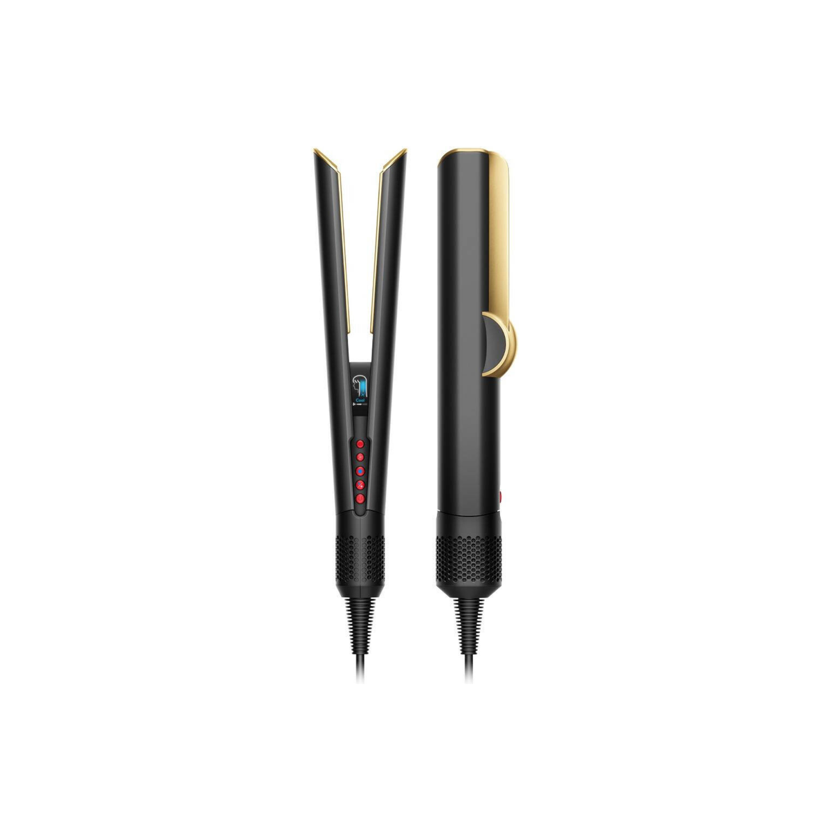 Dyson HT01 Airstrait Straightener, 1600W, LCD Screen, Wet to Dry Hair, 2 Modes, 3 Heat, 3 Speed Power, 240V Voltage, Intuitive Airflow, Lock Feature, Auto-Pause, Onyx Black/Gold | HT01-ONYX-BLK-GLD
