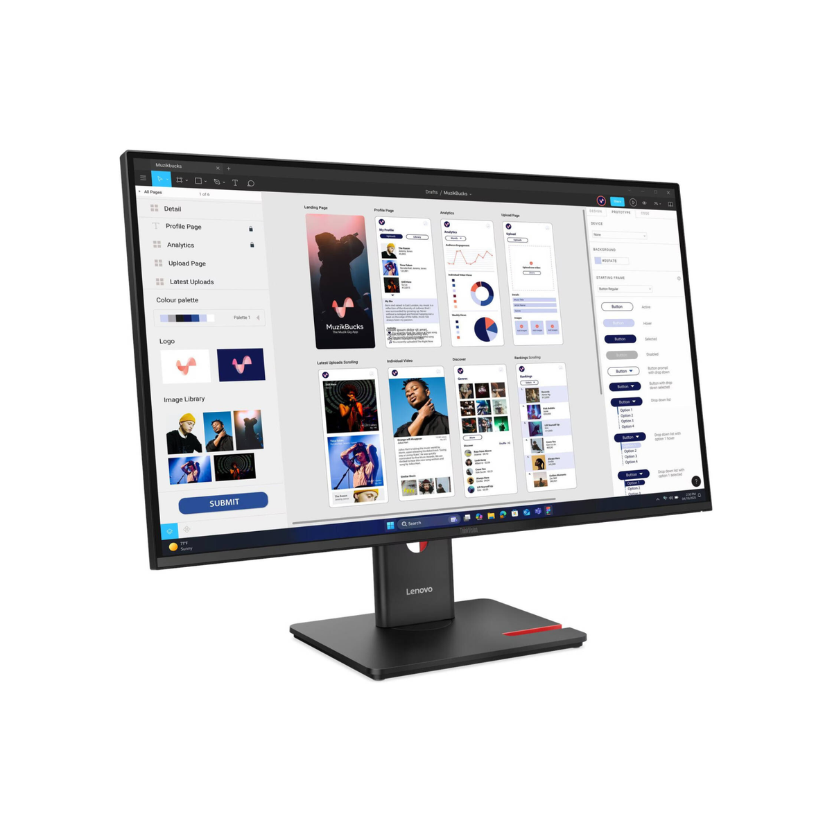 Lenovo ThinkVision T32UD-40 Monitor, 32" IPS Display, 4K UHD Resolution, 60Hz Refresh Rate, 4ms (GtG Extreme) Response Time, 1.07 Billion Color Support, Black | 64B0GAT1UK