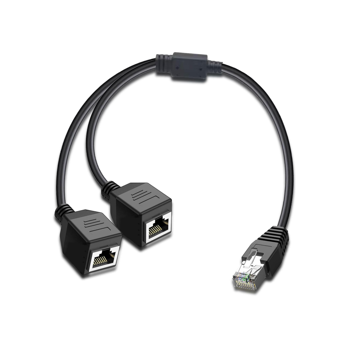 Generic RJ45 Network 1 to 2 Port Ethernet Adapter Splitter, RJ45 1 Male to 2 Female LAN Ethernet Splitter Adapter Cable Suitable Super Cat5, Cat5e, Cat6, Cat7 LAN Ethernet Socket Connector Adapter