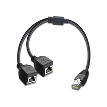 Generic RJ45 Network 1 to 2 Port Ethernet Adapter Splitter, RJ45 1 Male to 2 Female LAN Ethernet Splitter Adapter Cable Suitable Super Cat5, Cat5e, Cat6, Cat7 LAN Ethernet Socket Connector Adapter