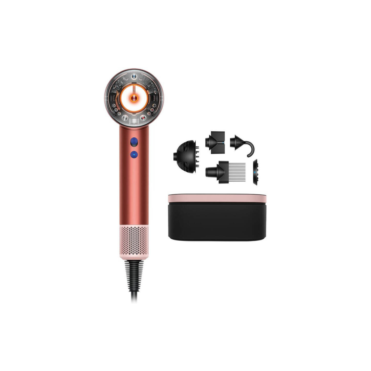 Dyson Supersonic Nural Hair Dryer, Scalp Protect Button, Instant Control, 3 Precise Airflow Settings, 4 Precise Heat Settings, Pause Detect Technology, Strawberry Bronze/Blush Pink | HD16 Dyson