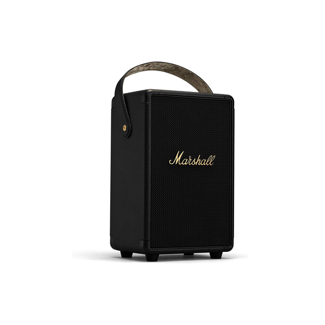 Marshall Tufton Portable Bluetooth 5.0 Speaker, 20+ Hours of Wireless Playtime - Water Resistant Speakers(IPX2), Powerful Audio, Black & Brass