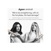 Dyson HT01 Airstrait Hair Straightner, 1600W, LCD Screen, Lock Feature, Auto-Pause, Wet To Dry Straightening With Air, Natural Straight Finish, Intelligent Heat Control, Nickel/Copper