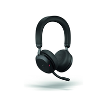 Jabra Evolve2 75 Wireless PC Headset with Charging Dock and 8-Mic Technology - Dual Foam Stereo Headphones with Advanced Active Noise Cancellation, USB-C Bluetooth Adapter and MS Compatibility - Black