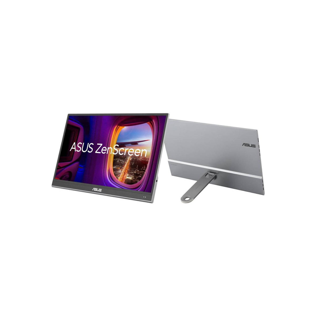 ASUS MQ16AHE ZenScreen OLED Portable Monitor, 16" FHD OLED Display, 60Hz Refresh Rate, 1ms (GTG) Response Time, Flicker-Free, GamePlus, 360° Kickstand, 1073.7M Display Colors, Silver | MQ16AHE