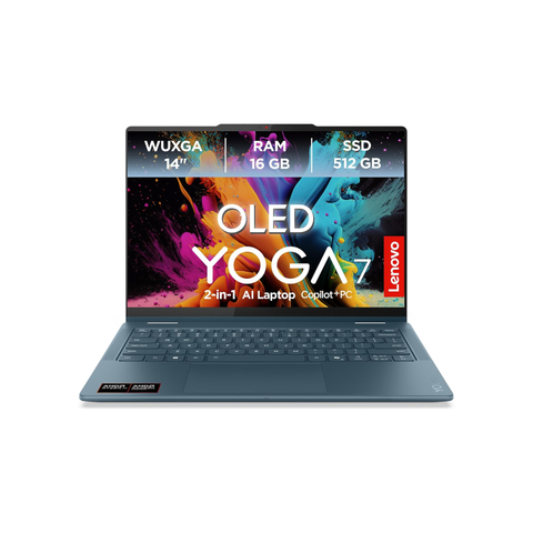 Lenovo Yoga 7 2-in-1 Laptop | 14 Inch WUXGA OLED | AMD Ryzen AI 5 | AMD Radeon GPU | 16GB RAM | 512GB SSD | Win11 | QWERTZ | Tidal Teal | Includes Yoga Mouse + Case Exclusive to Amazon | 3 Months