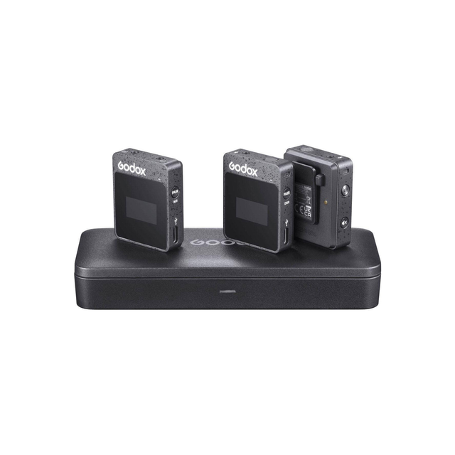 GODOX MoveLink M2 II 2.4GHz Wireless Lavalier Microphone (2 TX+1 RX+Charging Case), 100m (328ft.) Range, Noise Cancelling Mic, Wireless Microphone for PC, Record Interview, TikTok Vlog