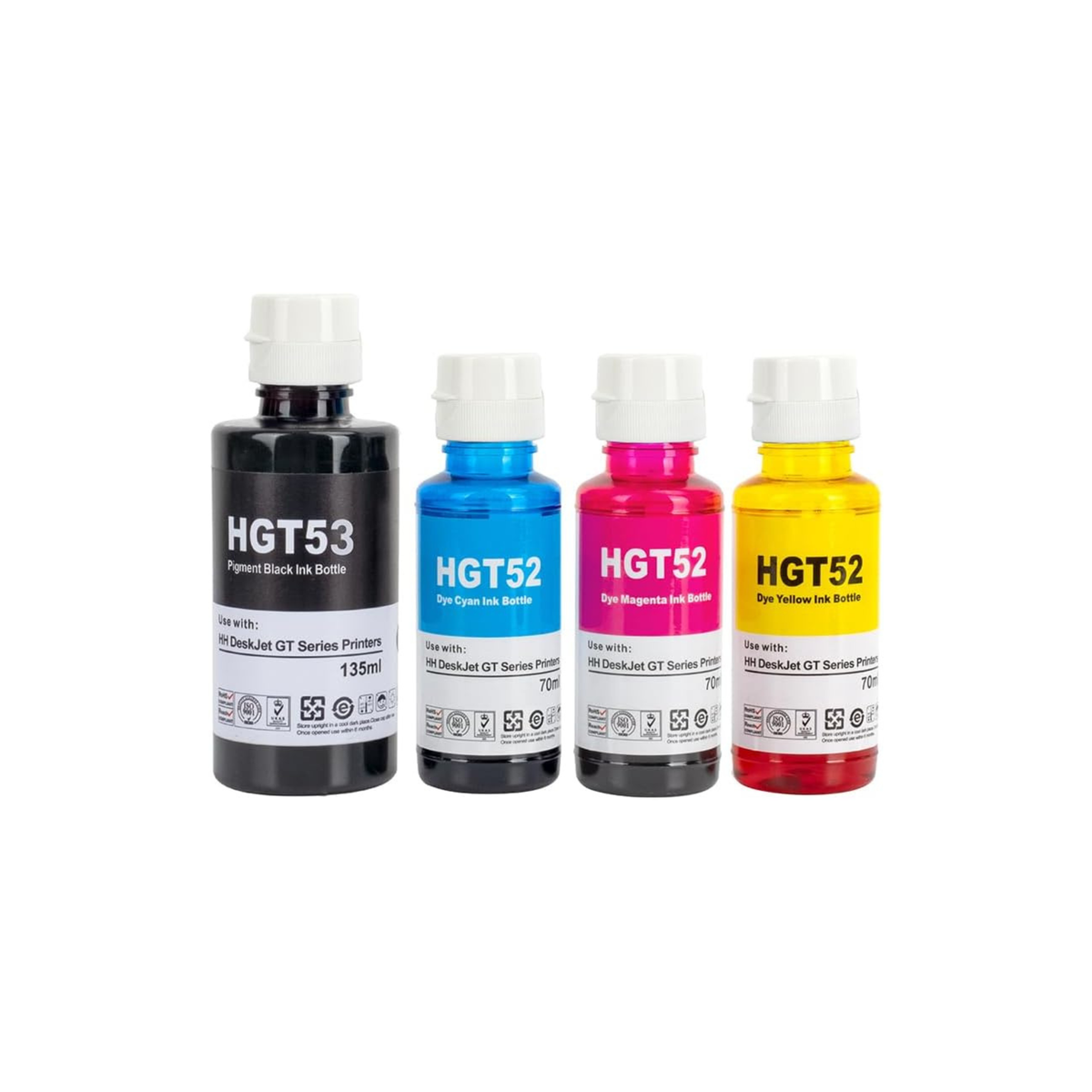 Nexnova® GT53XL 135ml GT52 70ml for HP Printer DeskJet Smart GT Tank (All-Pack of 4)