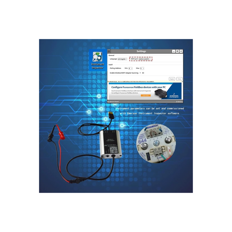 A.Dinsenen Integrative USB Hart Modem USB to Hart Protocol Modem Hart Transmitter HART Convertor（Suitable for All Devices Which Support Hart Protocol）