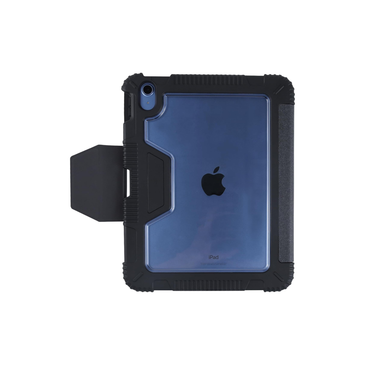 Max & Max Rugged Case For Apple Ipad 10.9" 10th Generation Drop Protection/Anti-Slip/Kids Friendly, Pencil Or Crayon Holder, Clear Transparent Back (Black)