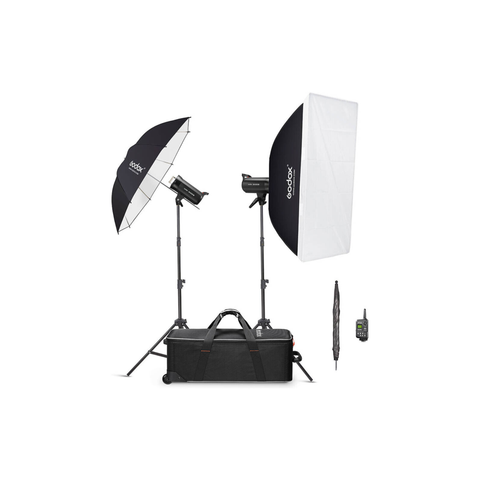 Godox SK400II V 2 Light Studio Flash Kit 400 Ws Monolights, XT 16 Wireless Trigger, Softbox, Umbrellas & Carry Case