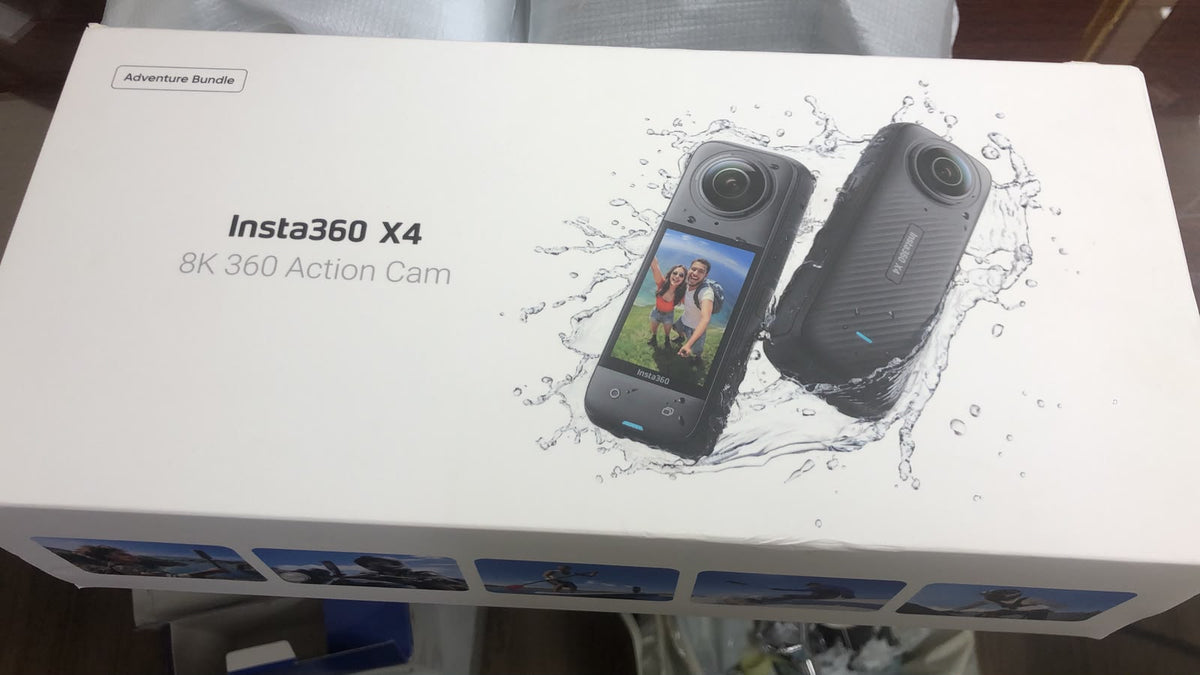Insta360 X4 Explorer Bundle – 8K Waterproof 360 Action Camera Set (Open Box, Damaged Box - Fully Working)