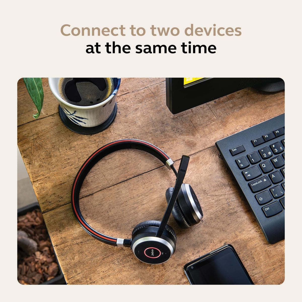 Jabra Evolve 65 SE Link380a MS Stereo- Bluetooth Headset with Noise-Cancelling Microphone, Long-Lasting Battery and Dual Connectivity - Works with All Other Platforms - Black
