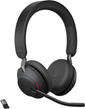 Jabra Evolve2 65 Wireless PC Headset - Noise Cancelling UC Certified Stereo Headphones With Long-Lasting Battery - USB-A Bluetooth Adapter - Black