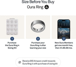 Oura Ring 4 | Smart Ring | Size First with Oura Ring 4 Sizing Kit | Sleep Tracking Wearable - Heart Rate - Fitness Tracker - Up to 8 Days Battery Life